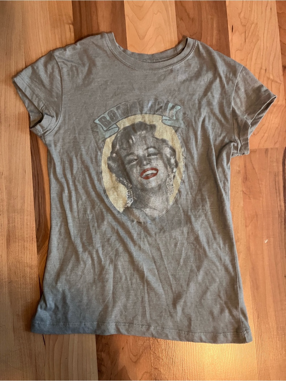 Marilyn Monroe Vintage-Style Gray Graphic Women's Baby Tee